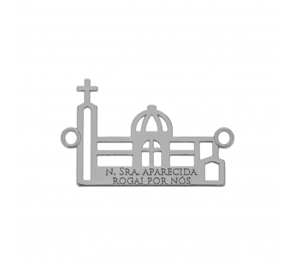 Pingente Igreja Aparecida Níquel 39mm