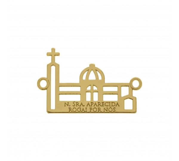 Pingente Igreja Aparecida Ouro 39mm