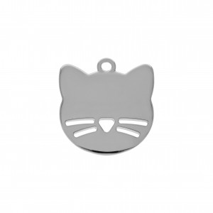 Pingente Gato Níquel 26mm