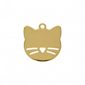 Pingente Gato Ouro 26mm