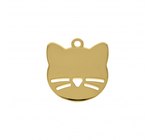 Pingente Gato Ouro 26mm