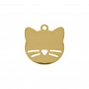 Pingente Gato Ouro 26mm