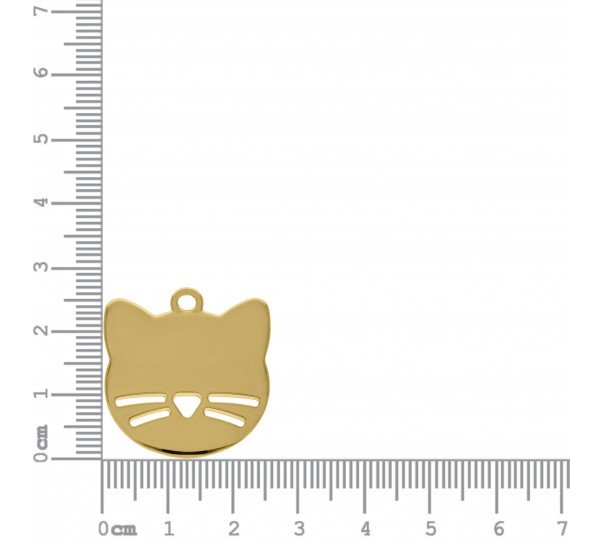 Pingente Gato Ouro 26mm