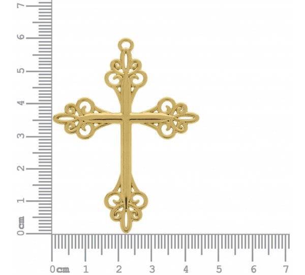 Pingente Cruz Ouro 60mm