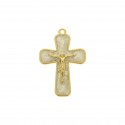 Pingente Jesus Crucificado Ouro com Pérola 43mm