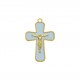 Pingente Crucifixo Ouro com Azul 43mm