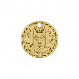 Pingente Medalha Moeda Ouro 22mm