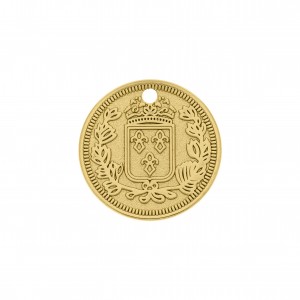 Pingente Medalha Moeda Ouro 22mm