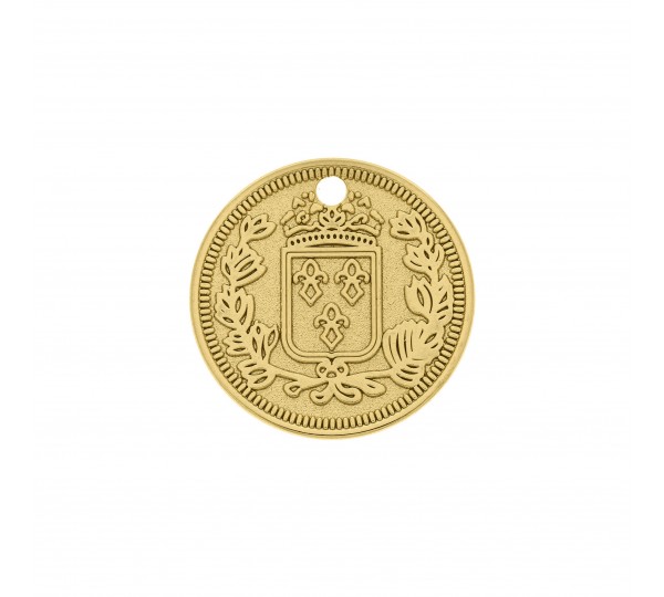 Pingente Medalha Moeda Ouro 22mm