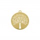 Pingente Árvore da Vida Vazada Ouro 37mm
