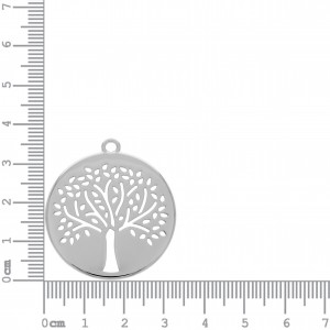 Pingente Árvore da Vida Vazada Níquel 37mm