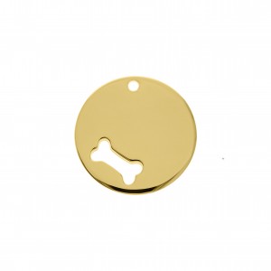 Pingente Medalha Osso Ouro 32mm