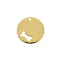 Pingente Medalha Osso Ouro 32mm