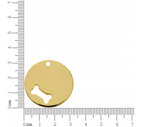 Pingente Medalha Osso Ouro 32mm
