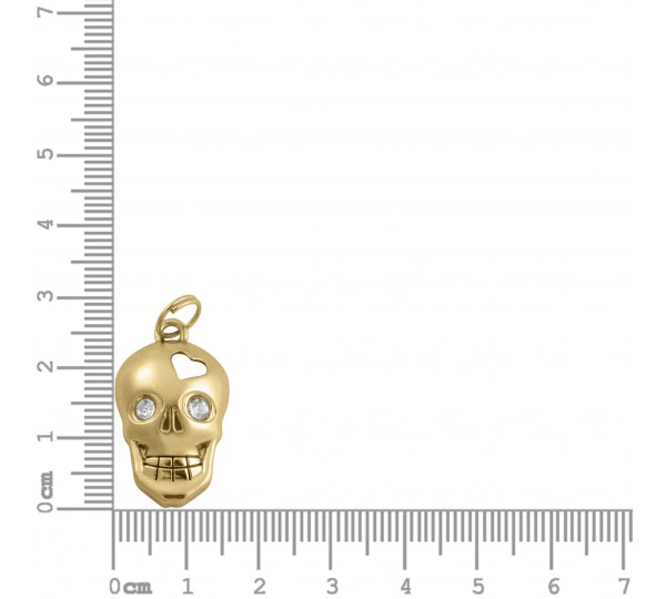 Pingente Caveira Ouro com Strass 27mm
