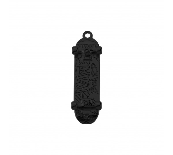 Pingente Skate Preto Fosco 40mm