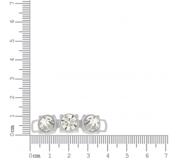 Passa Tira Branco Fosco com Strass 40mm