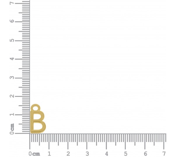 Pingente Mini Letra B Ouro 12mm