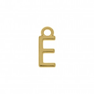 Pingente Mini Letra E Ouro 12mm