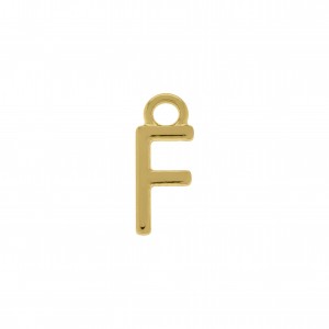 Pingente Letra F Ouro 12mm