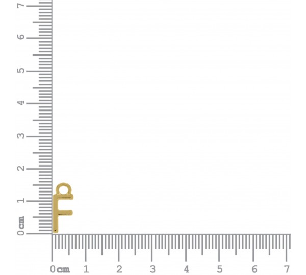 Pingente Mini Letra F Ouro 12mm