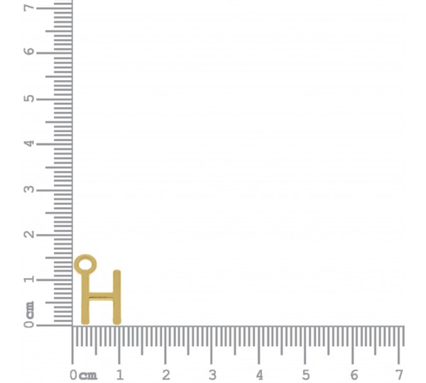 Pingente Mini Letra H Ouro 12mm