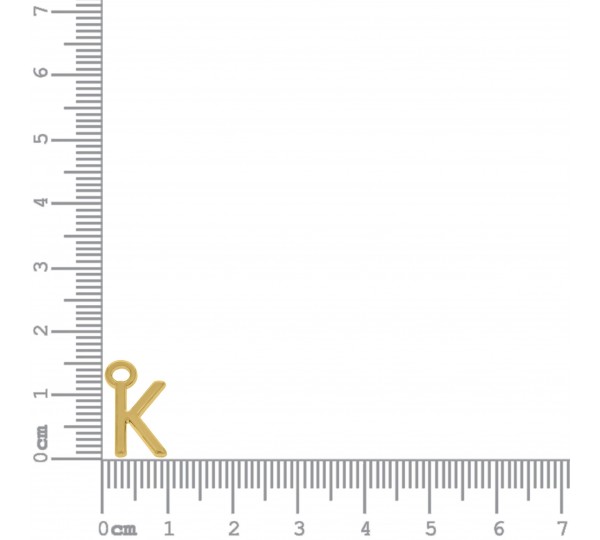 Pingente Mini Letra K Ouro 12mm