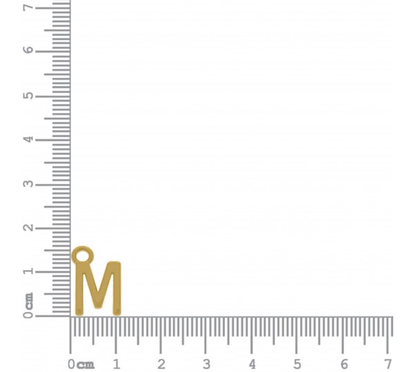 Pingente Mini Letra M Ouro 12mm