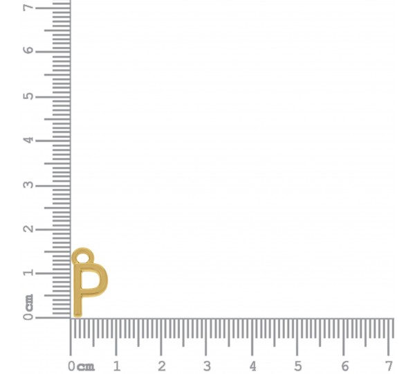 Pingente Mini Letra P Ouro 12mm