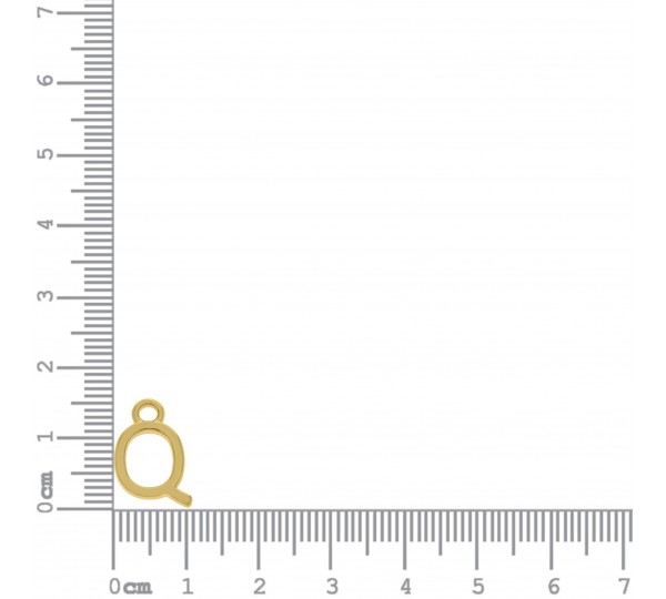 Pingente Mini Letra Q Ouro 12mm