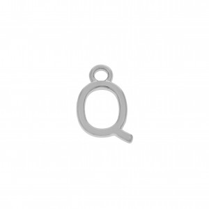 Pingente Mini Letra Q Níquel 12mm