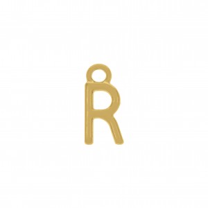 Pingente Mini Letra R Ouro 12mm