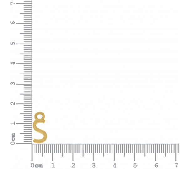 Pingente Mini Letra S Ouro 12mm