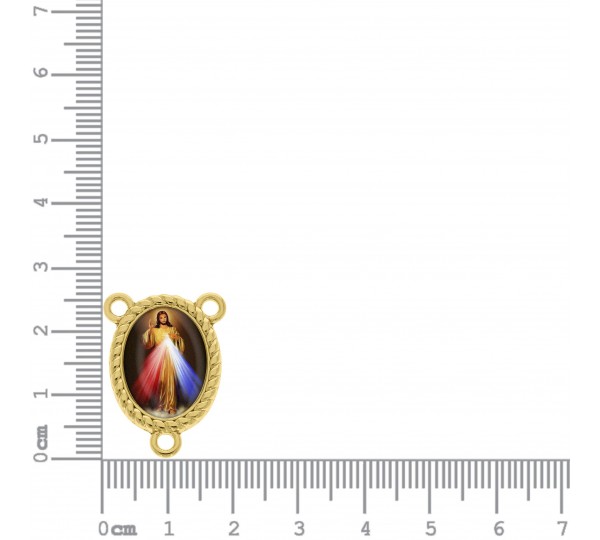 Entremeio Terço Jesus Misericordioso Ouro 26mm