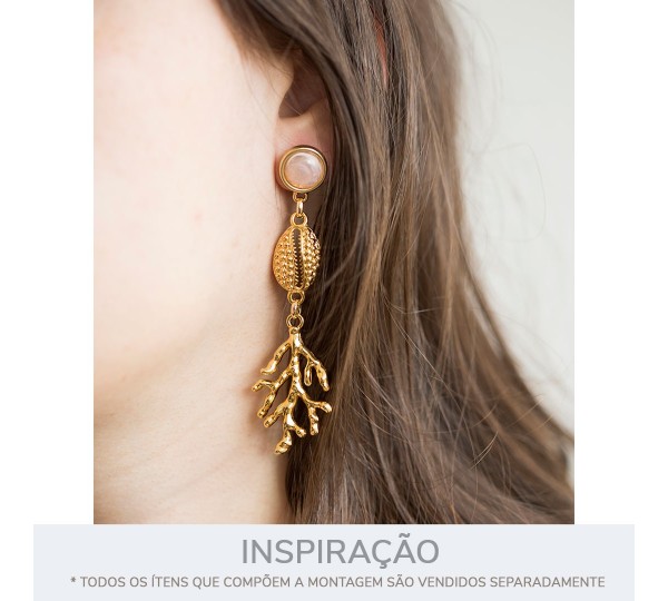 Pingente Búzio Texturizado Ouro 25mm