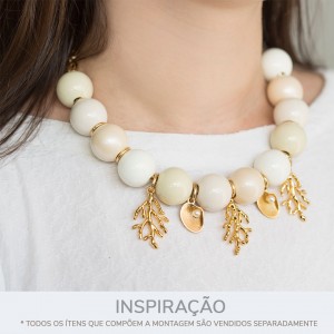 Alça para Bolsa Ouro com Acrílico Erva Doce 295mm