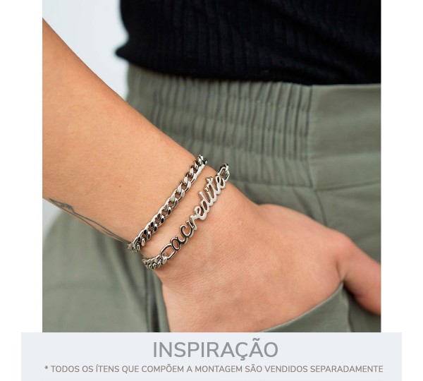 Base para Pulseira Acredite Níquel 69mm