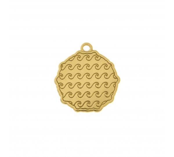 Pingente Ouriço Ouro com Laranja 27mm