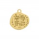 Pingente Medalha Duas Cruzes Dourado 25mm