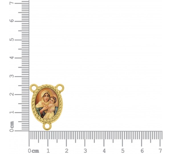 Entremeio Terço Mãe Três Vezes Admirável Ouro 26mm