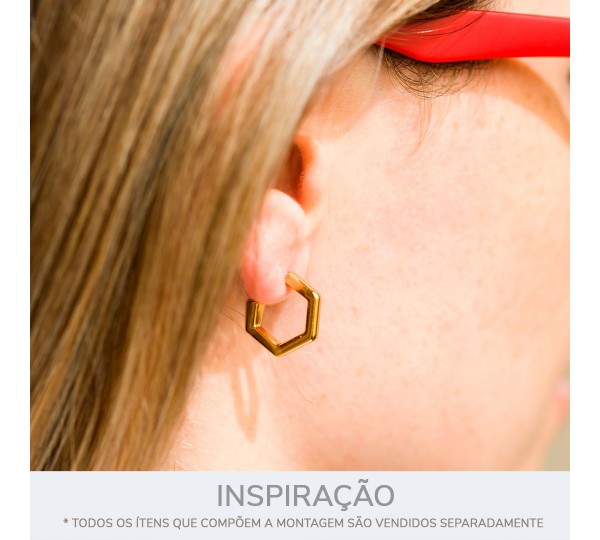 Brinco Argola Geométrica Ouro 15mm