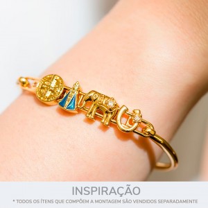 Passador Elefante Ouro com Strass 13mm