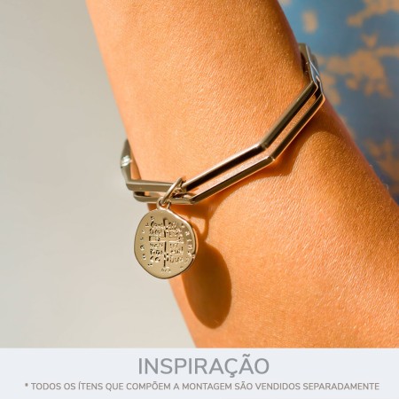 Pingente Medalha Duas Cruzes Níquel 25mm