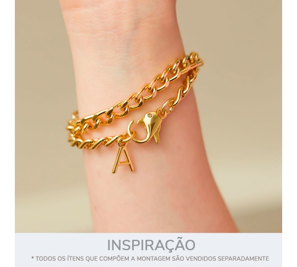 Pingente Mini Letra A Ouro 12mm