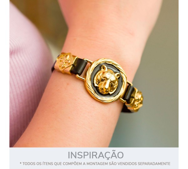 Passador Ouro Flor-de-Lis 14mm