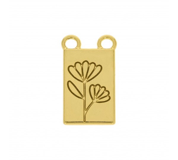 Pingente Medalha Flor Ouro 23mm