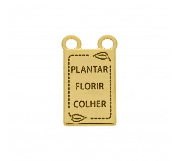 Pingente Medalha Flor Ouro 23mm