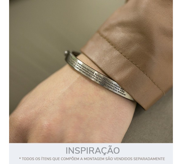 Bracelete Pai Nosso Grafite Escovado 76mm