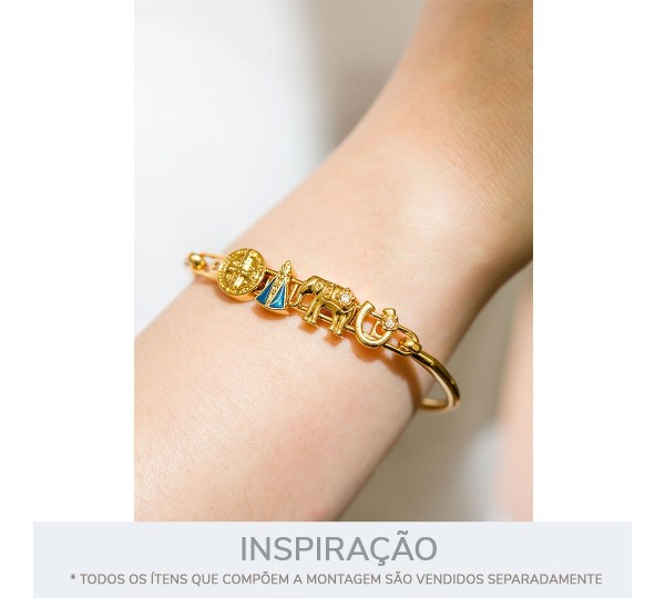 Base para Pulseira Vazada Ouro 66mm