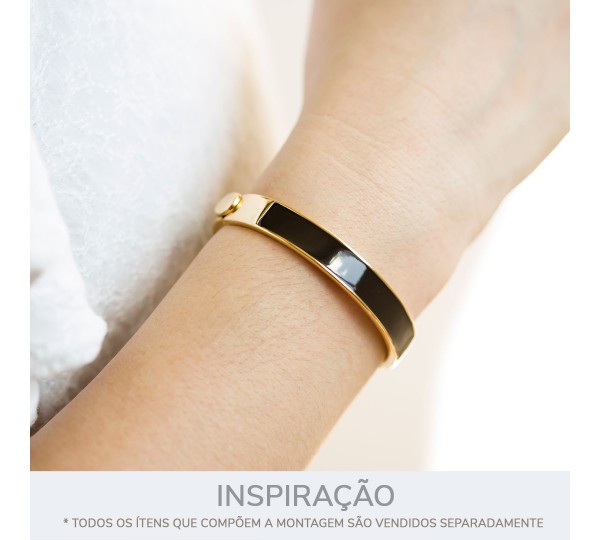 Pulseira Ouro com Branco 68mm